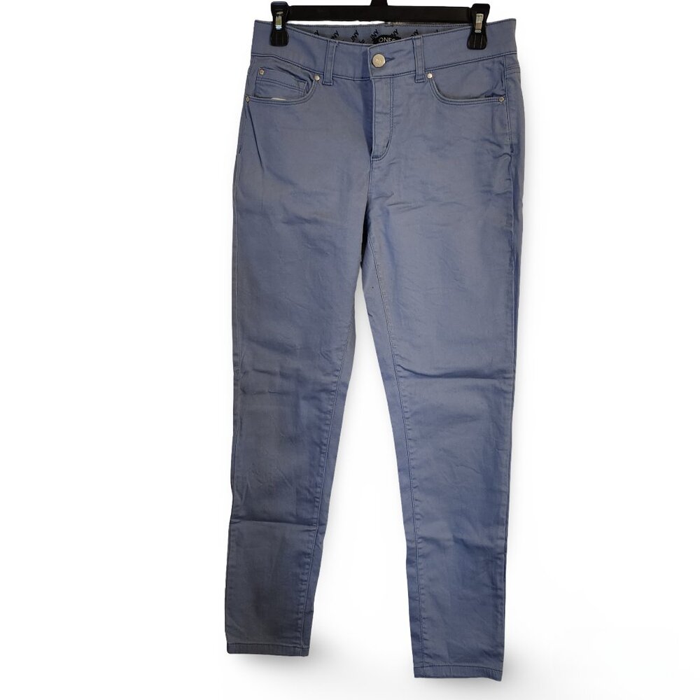 Jones New York Slate Blue Color Stretch Skinny Pants | Size 4/28
